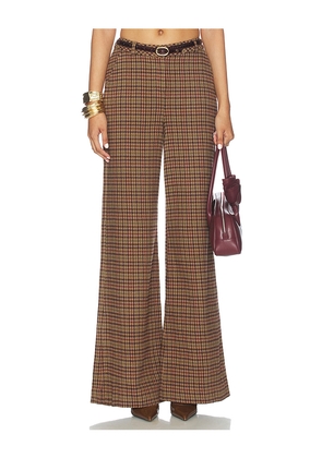 L'AGENCE Pilar Wide Leg Pant in Brown. Size 10. Also in 0, 12, 2, 4, 6, 8.