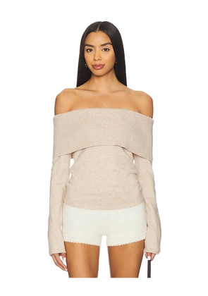 Lovers and Friends Gen Off The Shoulder Sweater in Beige. Size M. Also in XS, S, L, XL.
