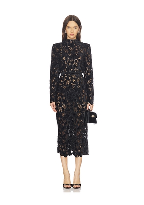 Nadine Merabi Elise Midi Dress in Black. Size 4/S. Also in 2/XS.