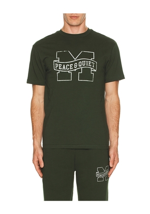 Museum of Peace and Quiet Banner T-Shirt in Green. Size M. Also in XS, S, L, XL/1X.