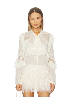 LoveShackFancy Farah Top in Ivory. Size S. Also in M, XL, XS.