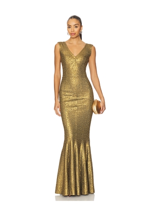 Norma Kamali Grace Fishtail Gown in Dark Green. Size L. Also in XS, S, M.