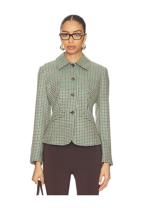 La Ligne Houndstooth Jacket in Cream. Size 00. Also in 0, 10, 2, 4.