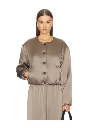 LESET Barb Bomber in Taupe. Size M. Also in S, L.