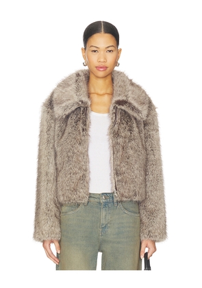 LAMARQUE Nova Faux Fur Jacket in Brown. Size M. Also in L, S.