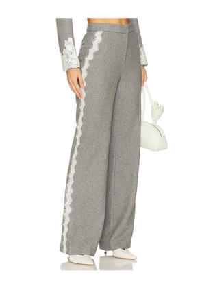 LoveShackFancy Oriaith Pant in Grey. Size 10. Also in 2, 4, 6, 8, 12.