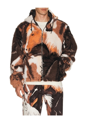 Obey Horses Sherpa Jacket in Brown. Size M. Also in S, L.