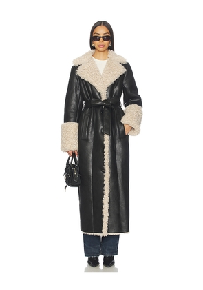 LAMARQUE Polly Faux Fur Trench Coat in Black. Size S. Also in M, XS.