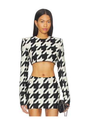 LaQuan Smith Cropped Shoulder Pad Top in Black,White. Size M. Also in S.