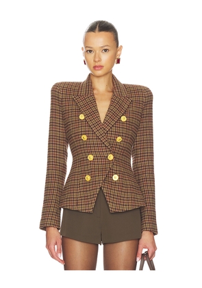L'AGENCE Bethany Structured Blazer in Brown. Size 10. Also in 0, 2, 4, 6.