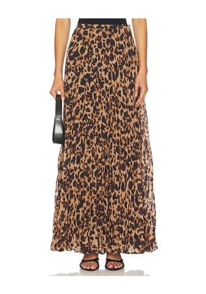 L'AGENCE Torin Pleated Maxi Skirt in Brown. Size 2. Also in 0, 6.