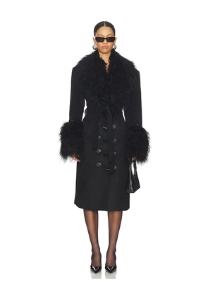 OW Collection Frances Wool Coat in Black. Size M. Also in L, XS.
