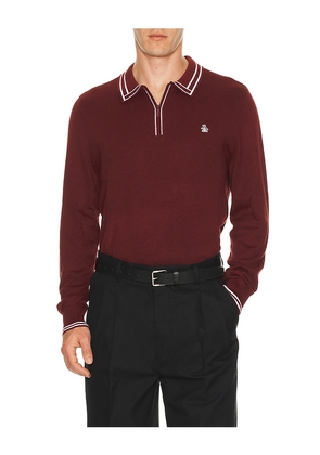 Original Penguin Long Sleeve Polo in Burgundy. Size M. Also in L, S, XL/1X.