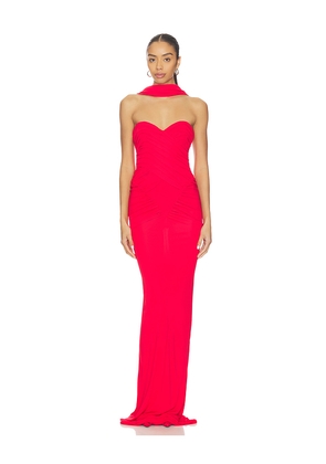 The New Arrivals by Ilkyaz Ozel Samsara Jersey Maxi Dress in Red. Size 36/4. Also in 34/2, 38/6, 40/8.