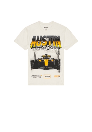 McLaren Formula 1 Raceway Series Austin Oversized Tee in Cream. Size M. Also in S, L, XL/1X.