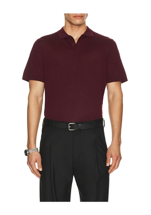 onia Extra Fine Merino Wool Polo in Wine. Size M. Also in L, S, XL/1X.