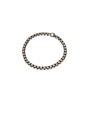 LOUPN Box Chain Bracelet in Metallic Silver. Size L. Also in S, M.