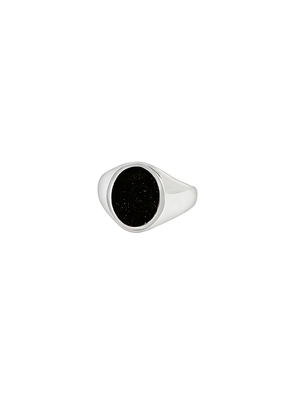 LOUPN Black Onyx Ring in Metallic Silver. Size 11. Also in 9, 10.