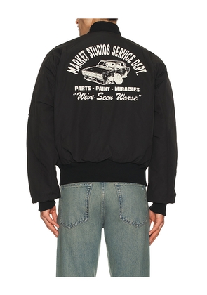 Market Handyman Reversible Bomber Jacket in Black. Size M. Also in S, L, XL/1X.