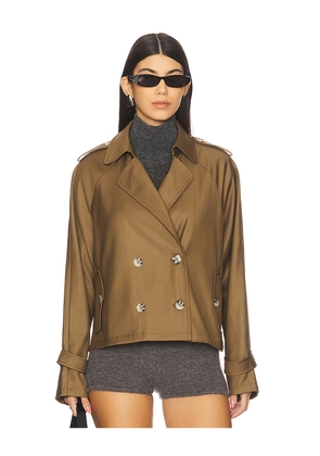 LIONESS x REVOLVE Cropped Trencherous Coat in Olive. Size M. Also in L, S, XL, XS, XXS.