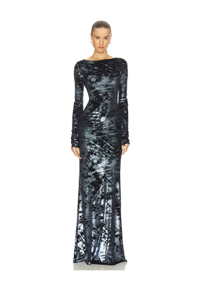 Lapointe Velour Boatneck Gown in Blue. Size S. Also in M.