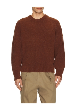 Le17Septembre Boucle Reverse Seam Pullover in Brick. Size 50. Also in 46, 52.