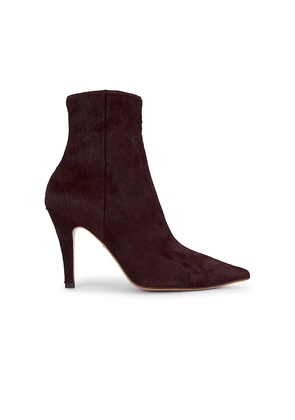 Lola Cruz Pony Hair Ankle Bootie in Burgundy. Size 36. Also in 37, 38, 40, 41.