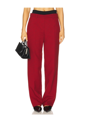 MSGM Techno Micro Check Pant in Red. Size 40. Also in 38.