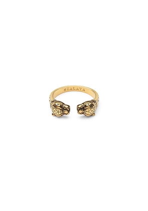 Nialaya Panther Ring in Metallic Gold. Size 9. Also in 10.