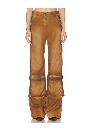 MSGM Overdyed Spray Pant in Beige. Size 40. Also in 38, 42, 44.