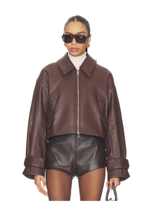 NICHOLAS Paris Moto Jacket in Chocolate. Size 10. Also in 0, 12, 2, 4, 6, 8.