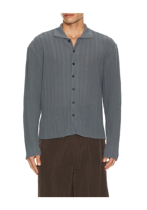 Le17Septembre Ribbed Cardigan in Blue. Size 50. Also in 46.