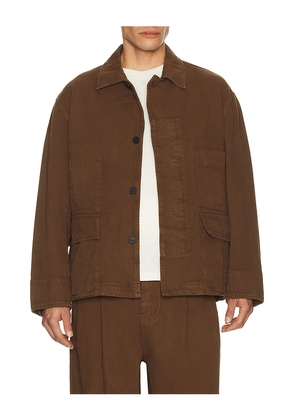 Le17Septembre Denim Field Jacket in Brown. Size 50. Also in 46, 52.