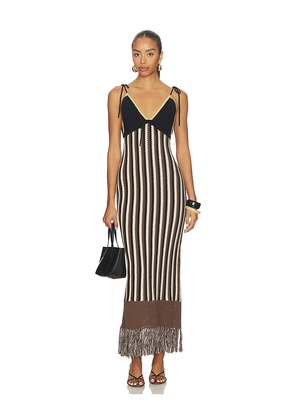 OSIS STUDIO Victoria Maxi Skirt in Brown,Black. Size M. Also in S, XS.