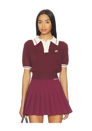 Malbon Golf Mikayla Knit Polo in Burgundy. Size M. Also in L, S, XS.