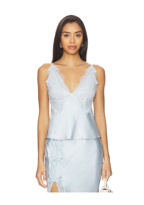 LoveShackFancy Elloryn Top in Baby Blue. Size M. Also in S, XL.