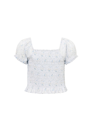 LoveShackFancy Kids Fabielle Top in Baby Blue. Size 3. Also in 2, 4, 5, 6.