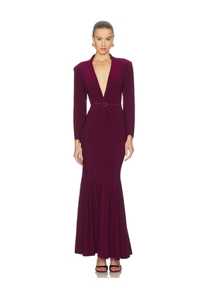 Norma Kamali Single Breasted Fishtail Gown in Purple. Size S. Also in XXS, XS.