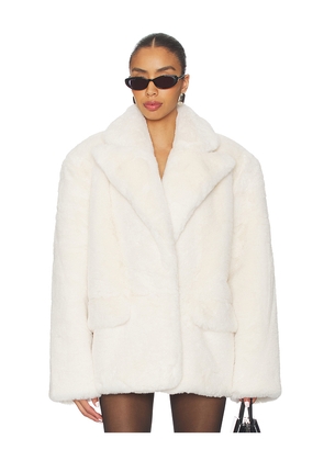 Lovers and Friends Lorelai Faux Fur Coat in Ivory. Size S. Also in XXS, M, L.