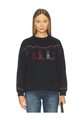 Never Fully Dressed Black Cowboy Boot Sweatshirt in Black. Size M. Also in S, XS, L, XL, XXL, XXXL.