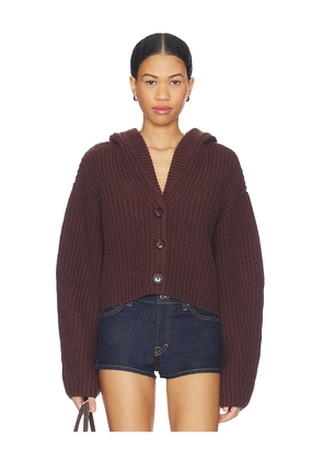 Lovers and Friends Anika Hooded Cardigan in Chocolate. Size M. Also in XS, XXS, S, L, XL.