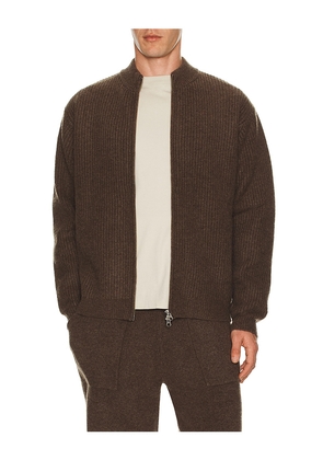 KROST Liv Wool Zip Cardigan in Brown. Size M. Also in S.