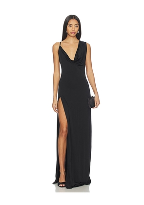NBD Tessa Draped Shoulder Maxi Dress in Black. Size M. Also in XXS, XS, S.