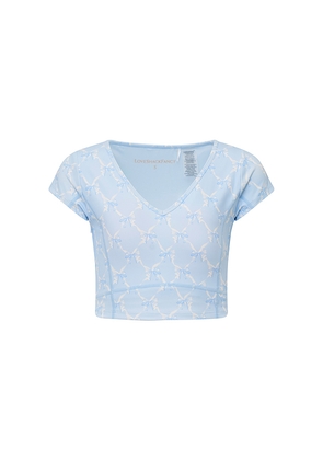 LoveShackFancy Tween Cherrily Top in Blue. Size M. Also in L, S, XXL.