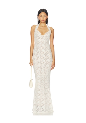 Nookie Mystique Halter Gown in Ivory. Size M. Also in XS, S, L.