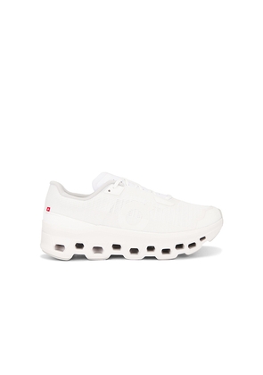 On Cloudmonster Void in White. Size 10.5. Also in 8, 8.5, 9, 9.5, 10, 11, 11.5, 12, 12.5, 13.