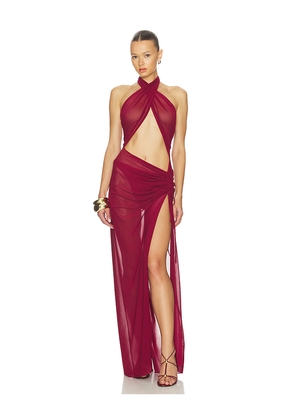 Kim Shui x REVOLVE Mesh Wrap Gown in Red. Size M. Also in S, XL.
