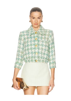 L'AGENCE Jia Crop 3/4 Sleeve Jacket in Sage. Size 0. Also in 2, 4.