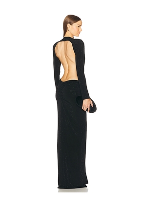 Michael Costello x REVOLVE Lucci Rhinestone Gown in Black. Size M. Also in S, L.