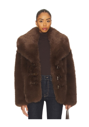 Nonchalant Label Oslo Faux Fur Jacket in Brown. Size M. Also in S, XS.